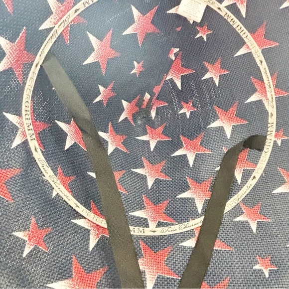New PETER GRIMM Unisex Blue Red Stars Patriotic THE PYRAMID Hat Paper Chin Strap - Picture 5 of 9